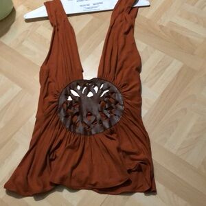 Beautiful leather cut out top